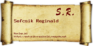 Sefcsik Reginald névjegykártya